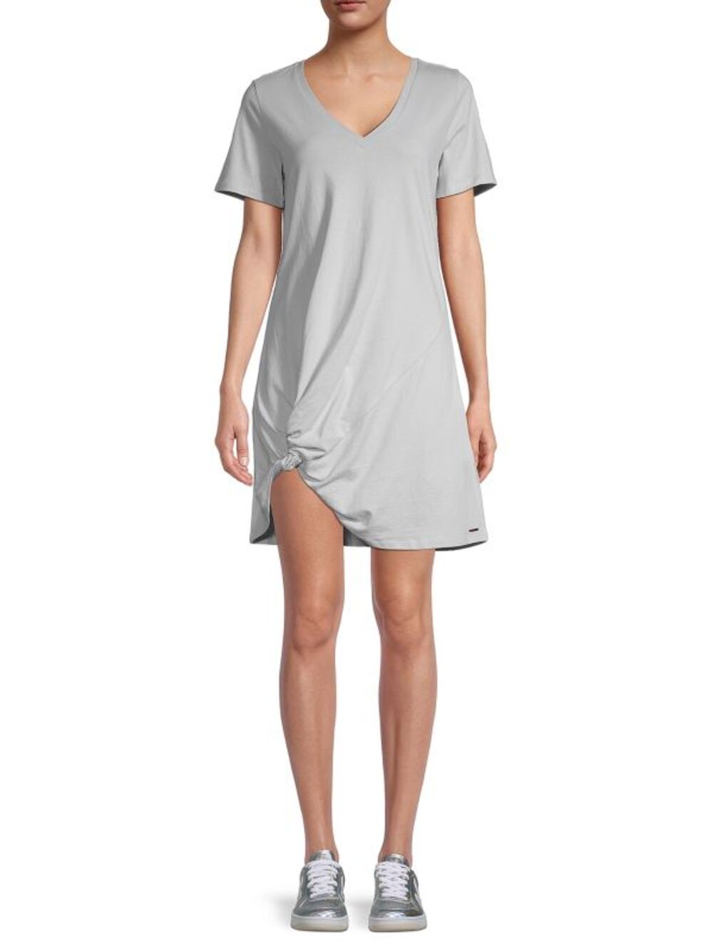 n:PHILANTHROPY Leonardo Knot T-Shirt Dress Light Gray Medium New